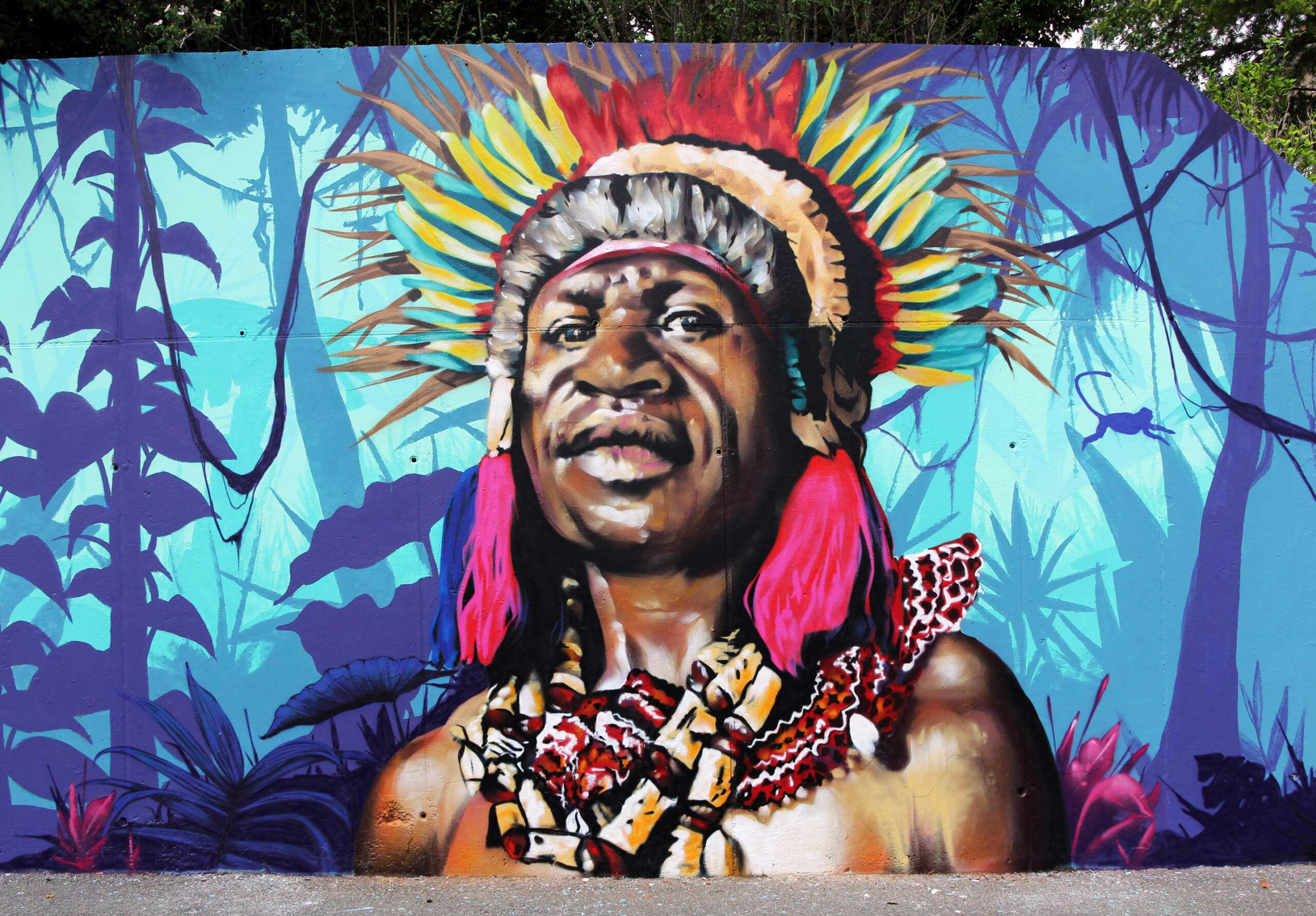 Artiste : Repy  - Fresque Amazonie - parcours street art -Clermont-Ferrand